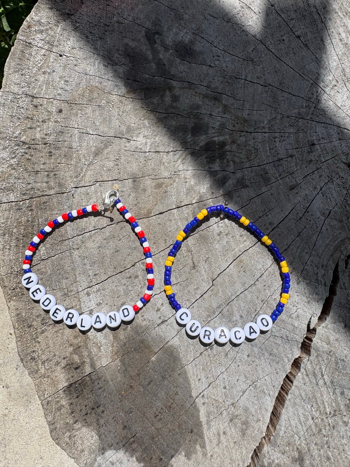 Handgemaakte Curaçao WK Armband - Met Naam Optie, Sieraden, Tassen en Uiterlijk, Overige materialen, Blauw, Nieuw, Ophalen of Verzenden