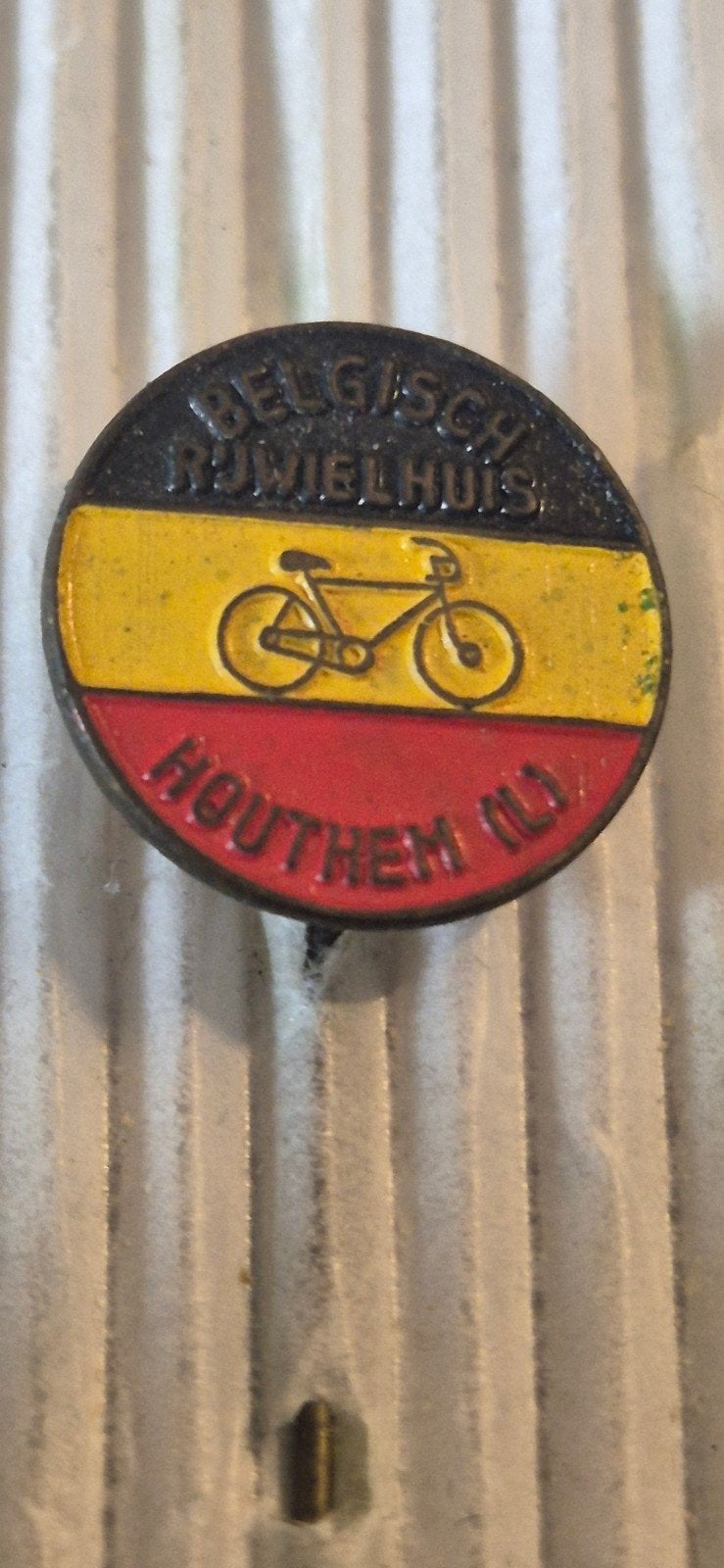 Vintage Speldje Belgisch Rijwielhuis Houthem, Ophalen of Verzenden