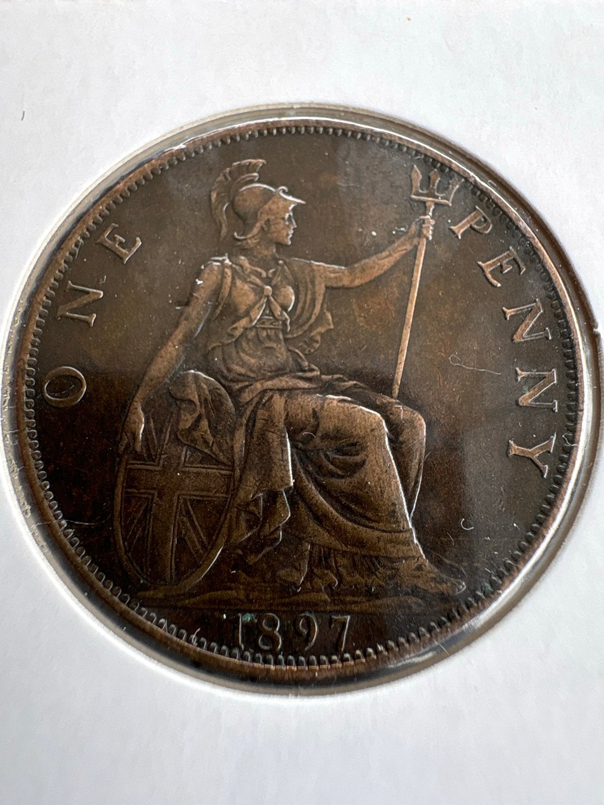 Prachtige One Penny munt uit 1897 - Victoria, Ophalen of Verzenden, Overige landen, Losse munt