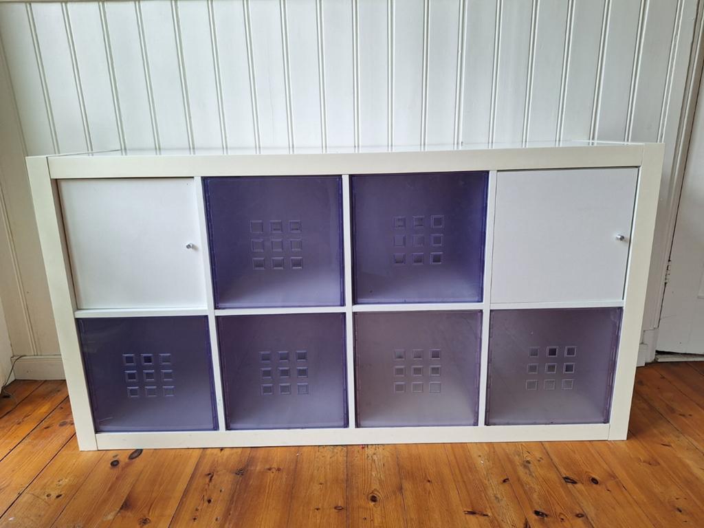 IKEA KALLAX kast met 8 vakken; 2 lades en 2 deurtjes, Ophalen, Overige materialen, Gebruikt, 100 tot 150 cm