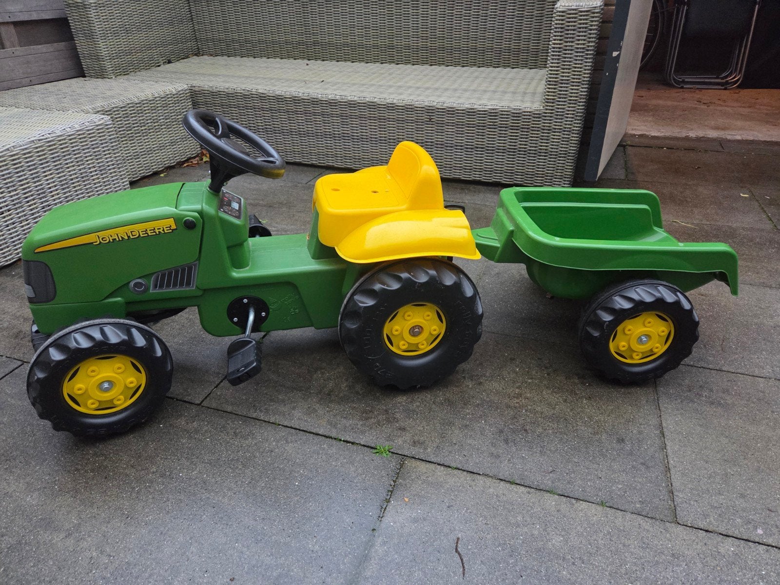 John Deere traptractor met aanhanger, Ophalen, Zo goed als nieuw, Trapvoertuig