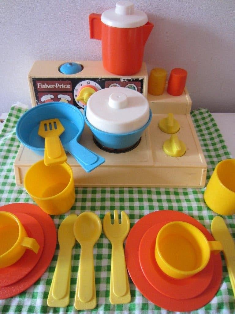 vintage fisher price keukentje of keukenspeelset, Ophalen of Verzenden, Gebruikt, Speelset