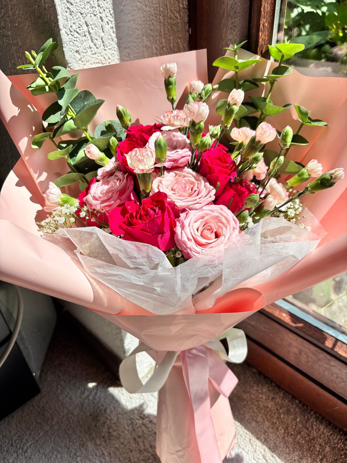 Roze Romantisch Boeket, Ophalen, Zo goed als nieuw