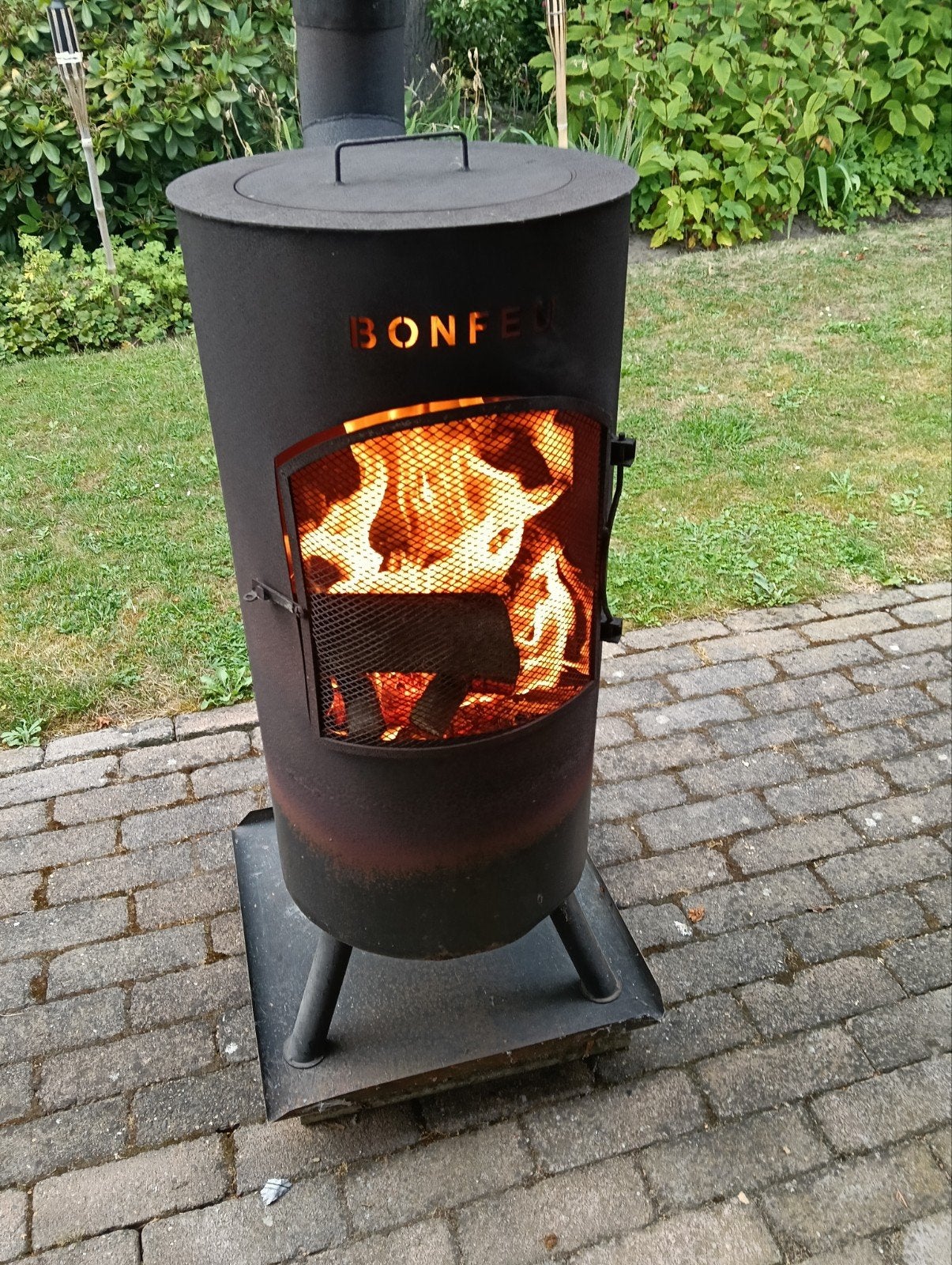 Vuurton / Buitenhaard  "Bonfeu" met BBQ-rooster, Ophalen, Gebruikt, Vuurton