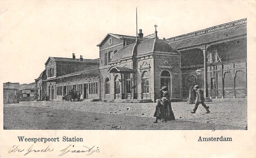 Amsterdam Weesperpoort Station 1905 Spoorwegen Treinen, Ophalen of Verzenden, Voor 1920, Gelopen, Noord-Holland