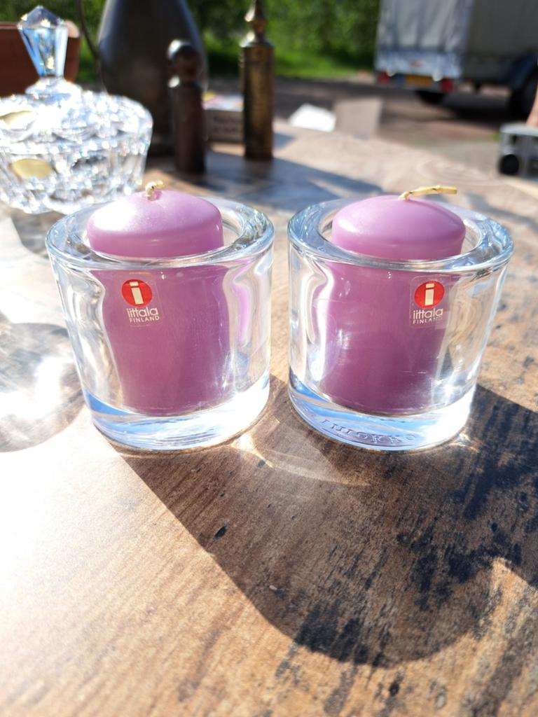 3x Iittala Kivi waxinelichthouders - Fins design (1988), Overige materialen, Overige kleuren, Ophalen of Verzenden, Zo goed als nieuw