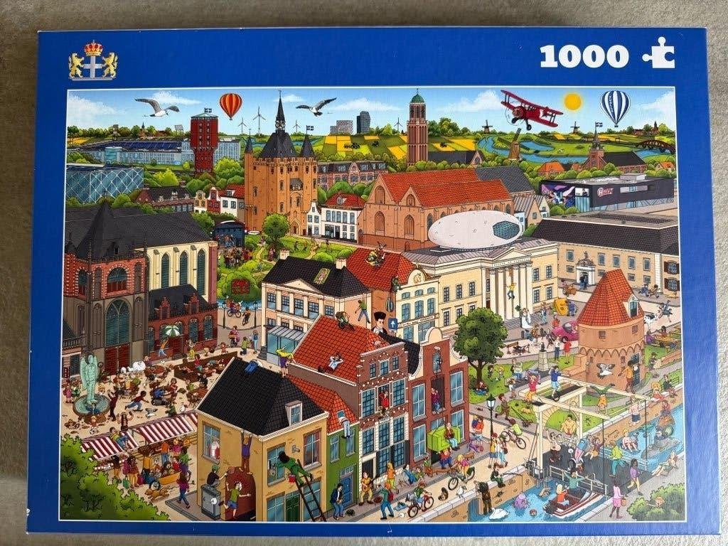 Puzzel 1000 stukjes - Zwolle, Ophalen, 500 t/m 1500 stukjes, Zo goed als nieuw, Legpuzzel