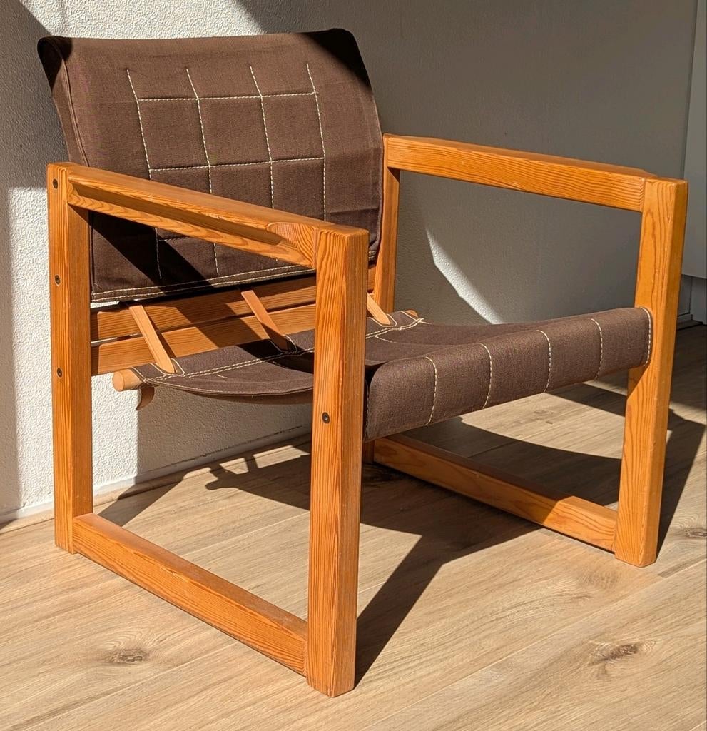 Safari fauteuil Karin Mobring for IKEA 1970 Sweden armchair, Gebruikt, Minder dan 75 cm, Ophalen of Verzenden, Stof
