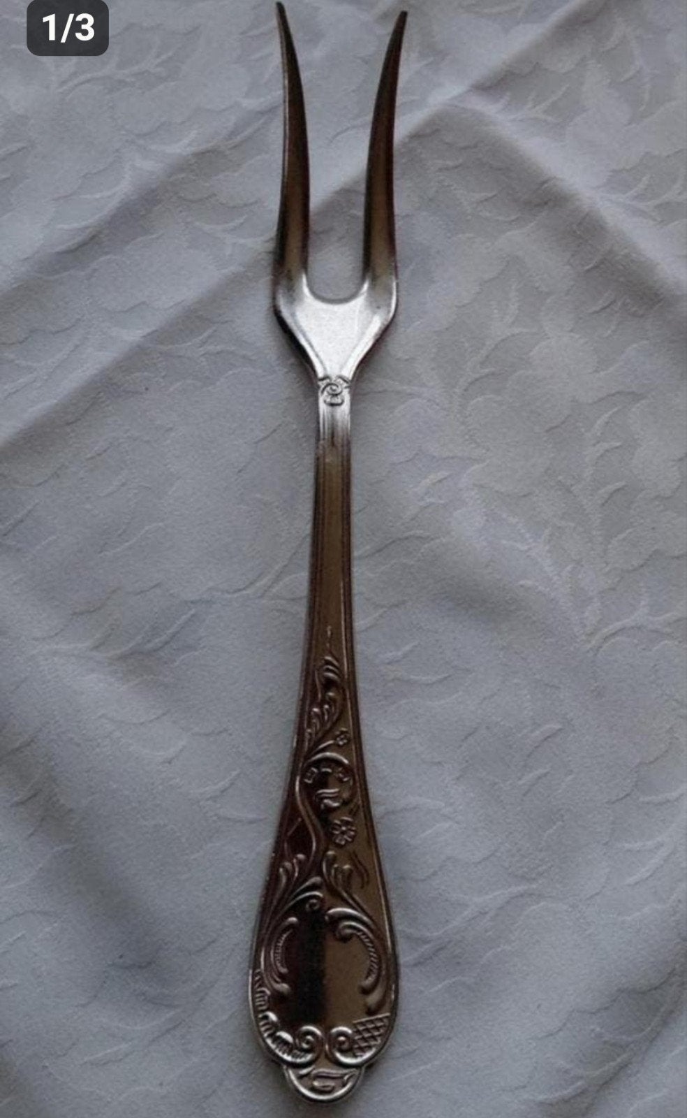 Grote Italiaanse verzilverde vork vleesvork zilver 80, Antiek en Kunst, Ophalen of Verzenden, Zilver