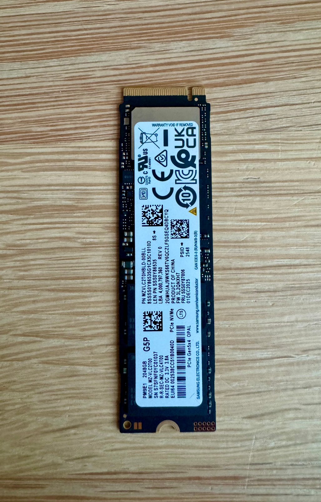 Samsung PM9E1, 2TB, PCIe Gen5x4 OPAL, NVMe M.2 2280, Computers en Software, Intern, 2TB, SSD, Ophalen of Verzenden