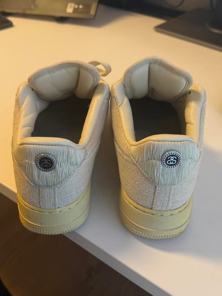 Nike Air Force 1 Low Stussy Fossil Hemp, Ophalen, Gedragen, Overige kleuren, Sneakers of Gympen