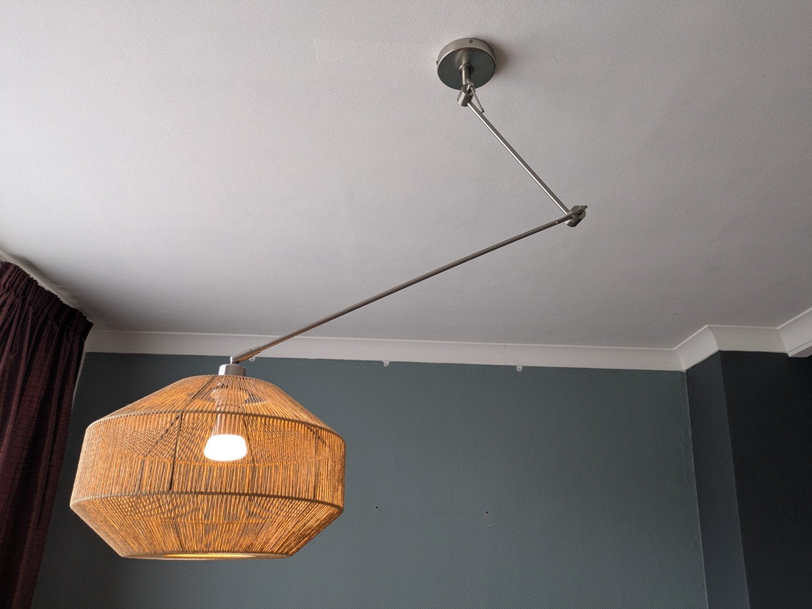 Lamp met knikarm, Ophalen, Zo goed als nieuw, E27 (groot)
