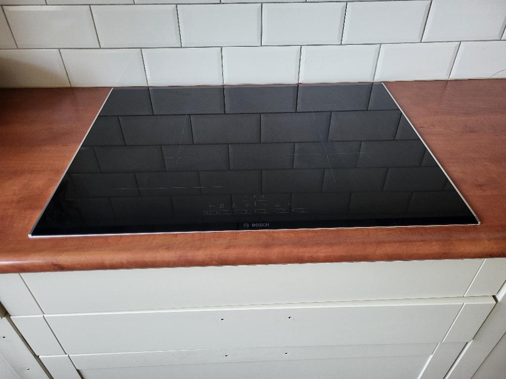 Bosch inductie kookplaat 70cm, Ophalen, Gebruikt, 4 kookzones, Inbouw