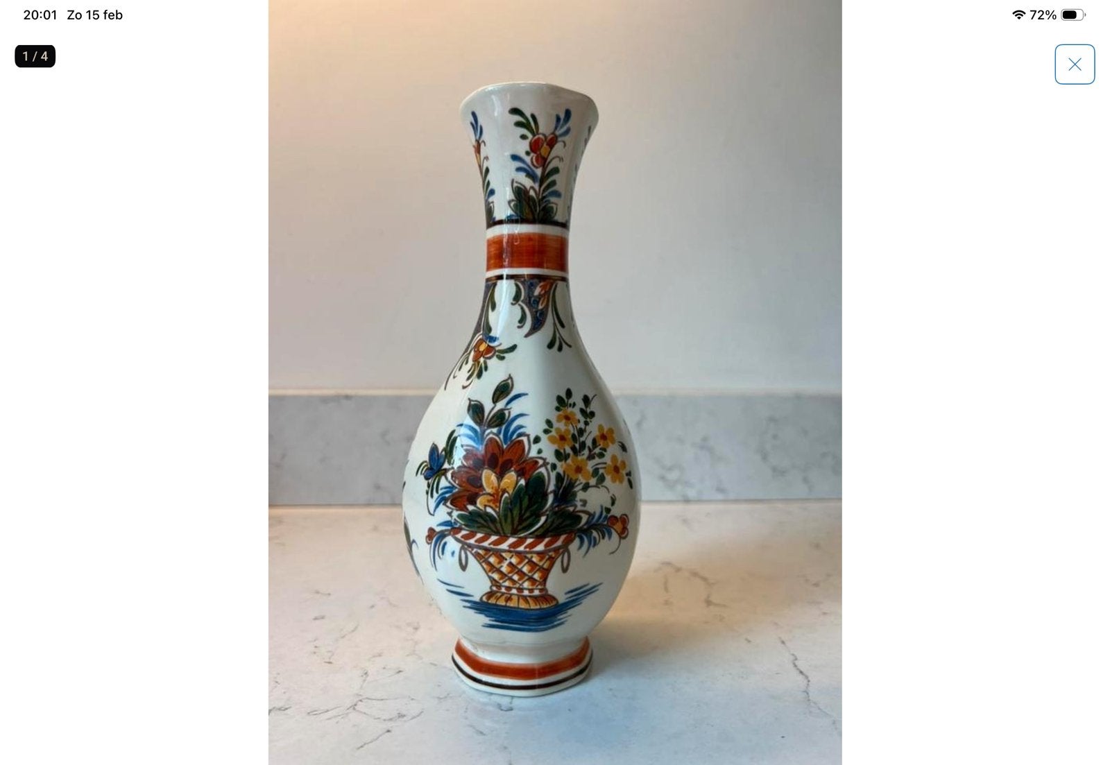 Zenith vaasje 21 cm hoog, Ophalen