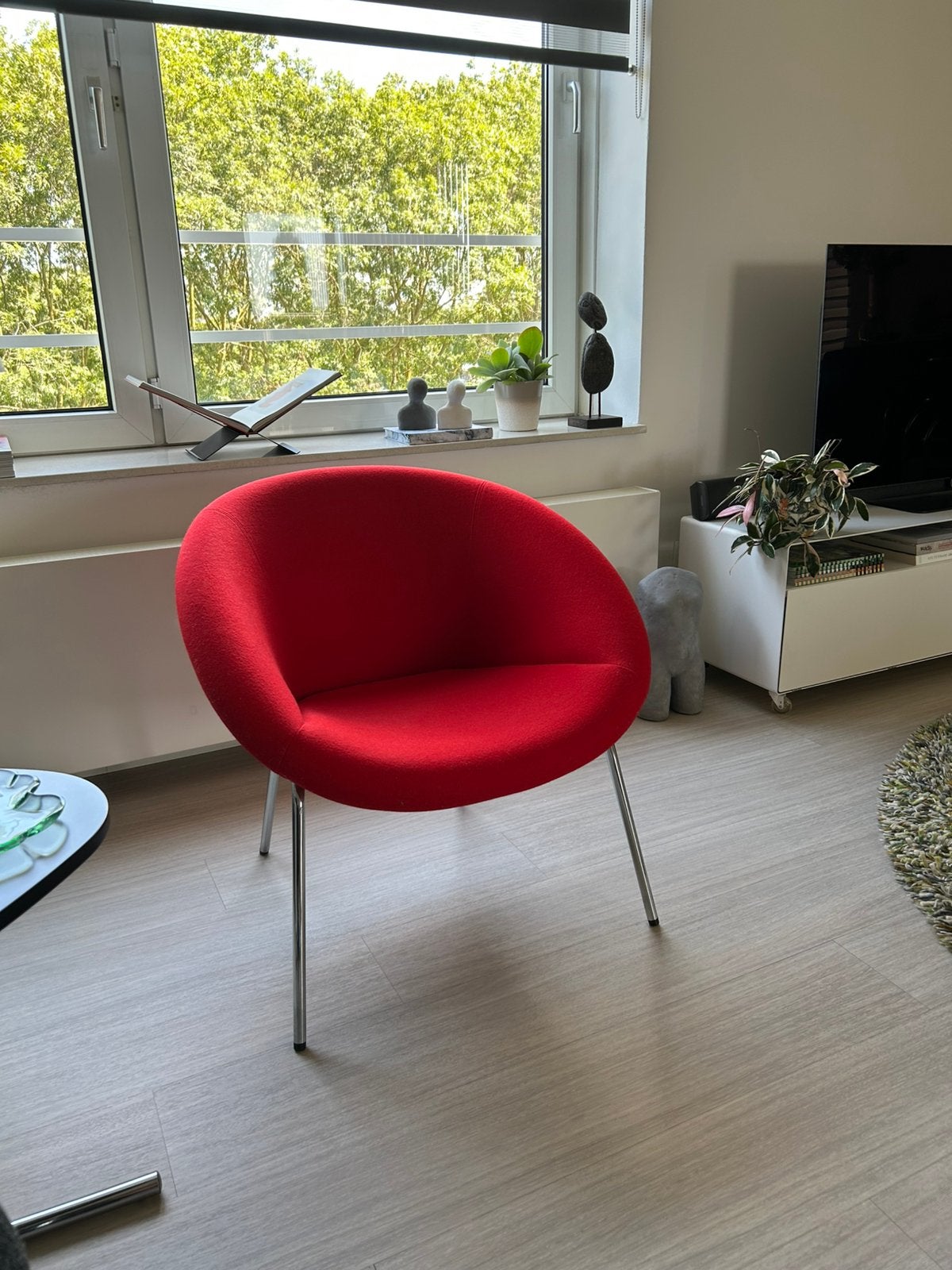 Walter Knoll 369 fauteuil (stof Divina 3 - 623 rood), Ophalen, Hé, 75 tot 100 cm, Zo goed als nieuw