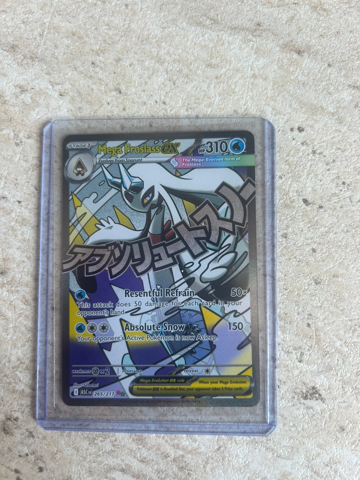 Mega Frosslas ex 265 Pokémon kaart, Ophalen of Verzenden, Zo goed als nieuw, Losse kaart, Foil