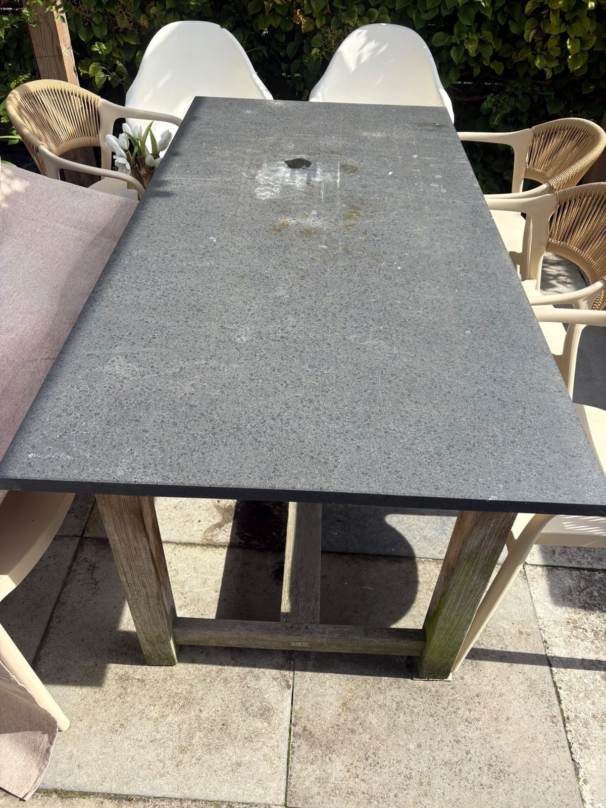 Gratis af te halen: Tuintafelblad basalt (180x90 cm), Ophalen, Gebruikt, Rechthoekig, Overige materialen