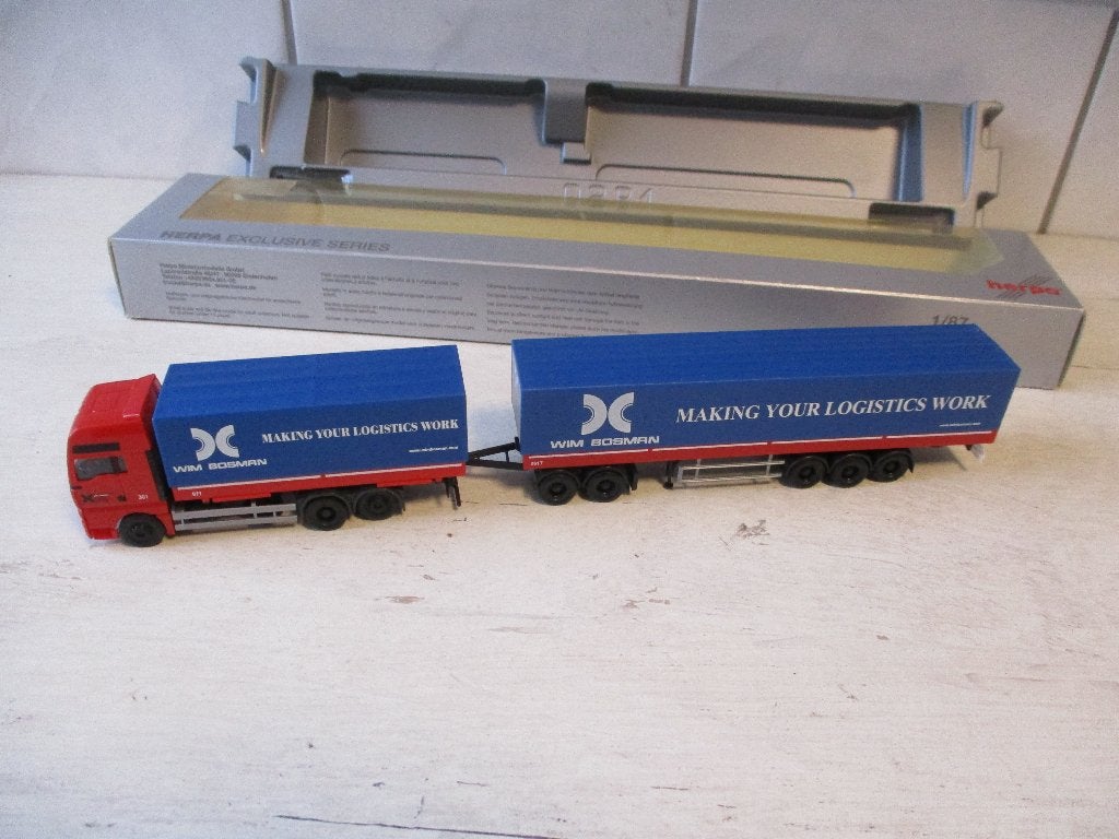 Herpa M.A.N Wim Bosman met Aanhanger 1:87, Ophalen of Verzenden, Nieuw, Bus of Vrachtwagen, Herpa