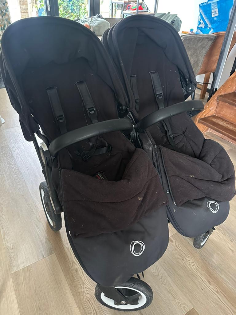 bugaboo donkey - tweelingwagen - grijs/zwart, Ophalen, Gebruikt, Bugaboo