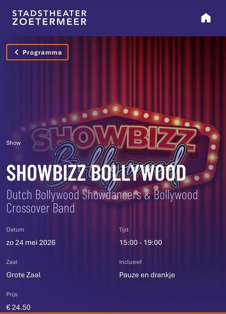 Showbizz Bollywood Tickets Kaarten, Drie personen of meer