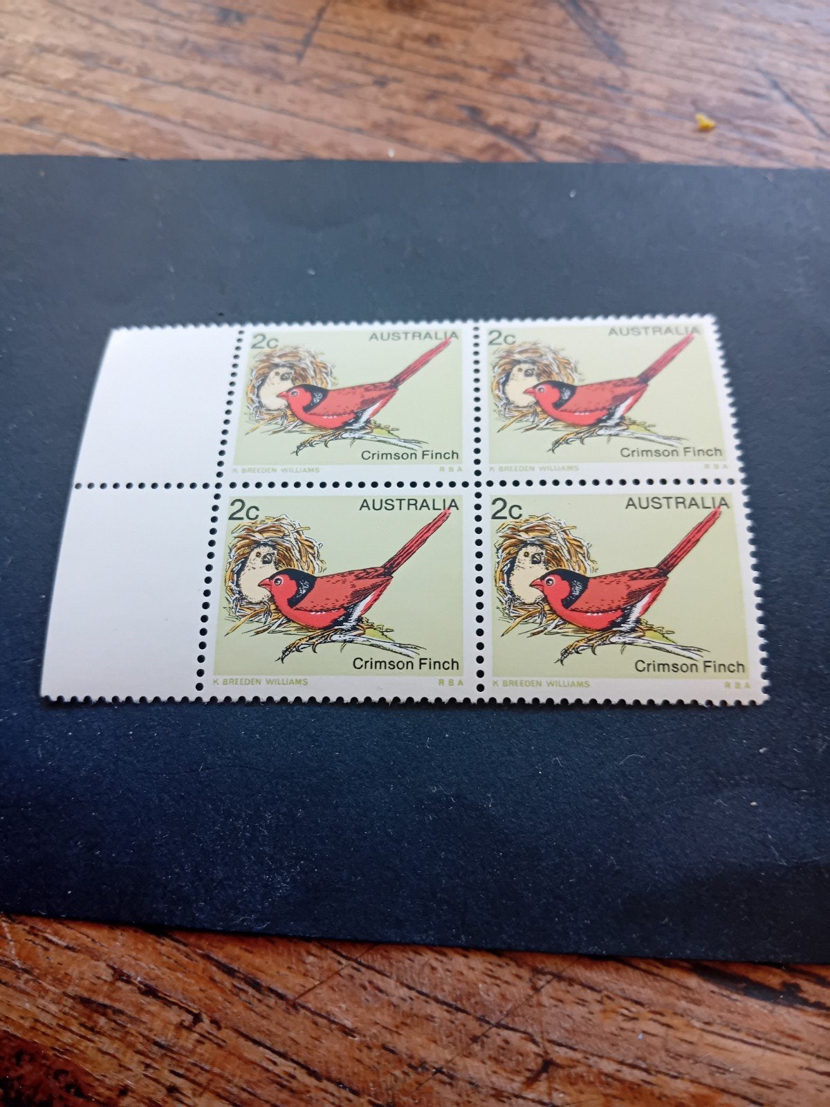 Australische postzegels: vogel  Crimson Finch (4 stuks), Ophalen of Verzenden, Postfris