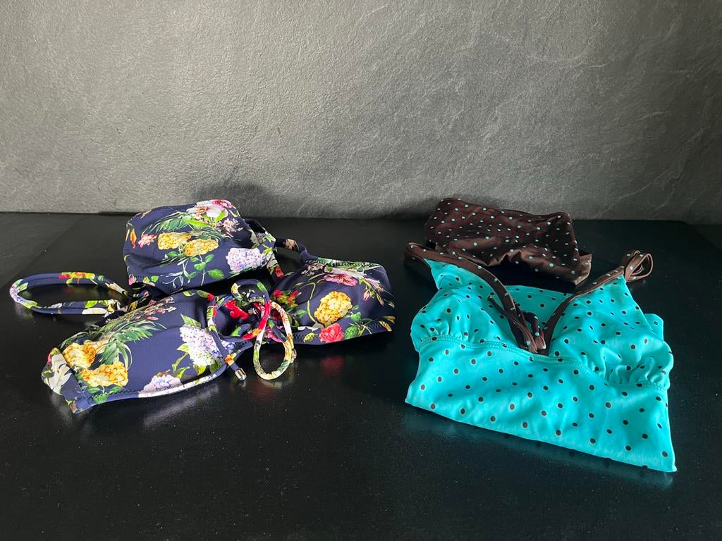 Bikini en tankini mt42 cup B/C, Ophalen of Verzenden, Zo goed als nieuw, Blauw, Bikini