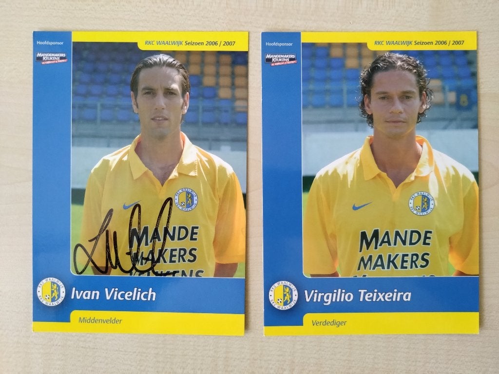 Spelerskaart Vicelich, Teixeira RKC 2006-2007 + handtekening, Verzenden, Zo goed als nieuw, Overige binnenlandse clubs, Spelerskaart