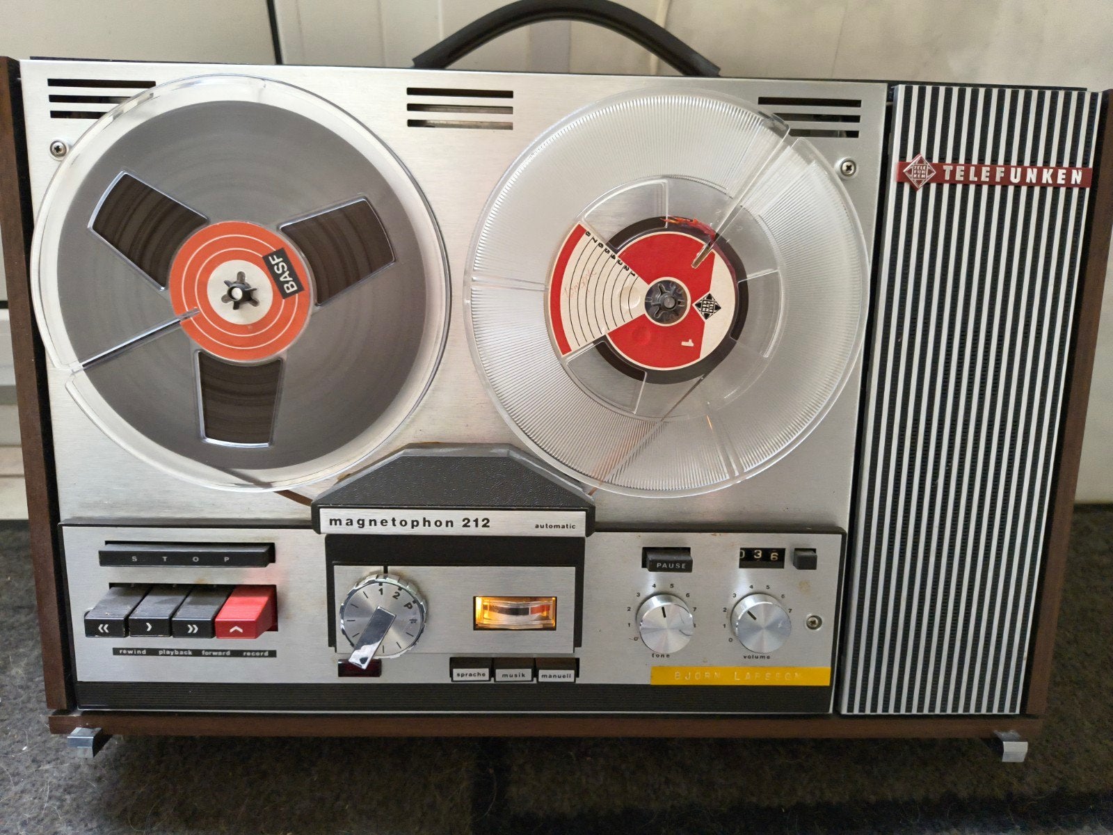 Telefunken Magnetophon 212 Bandrecorder, Audio, Tv en Foto, Ophalen, Bandrecorder, Met banden