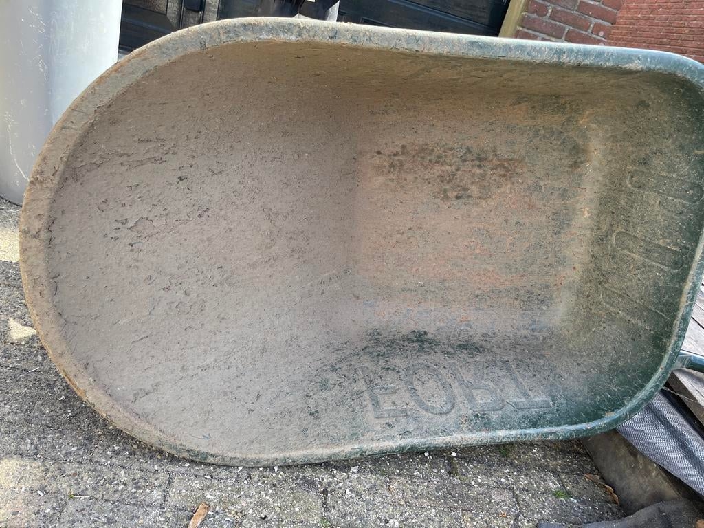 Altrad Fort kruiwagen groen metaal 80 liter, Tuin en Terras, Kruiwagens, Ophalen of Verzenden, Gebruikt, Handmatig, Eenwielig