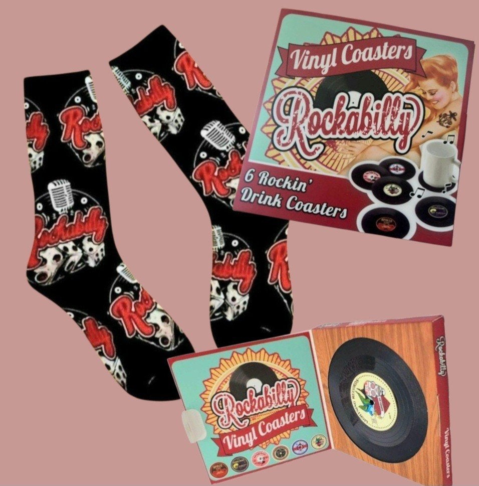ROCKABILLY SOKKEN + 6 ONDERZETTERS ROCKABILLY, Ophalen of Verzenden, Nieuw