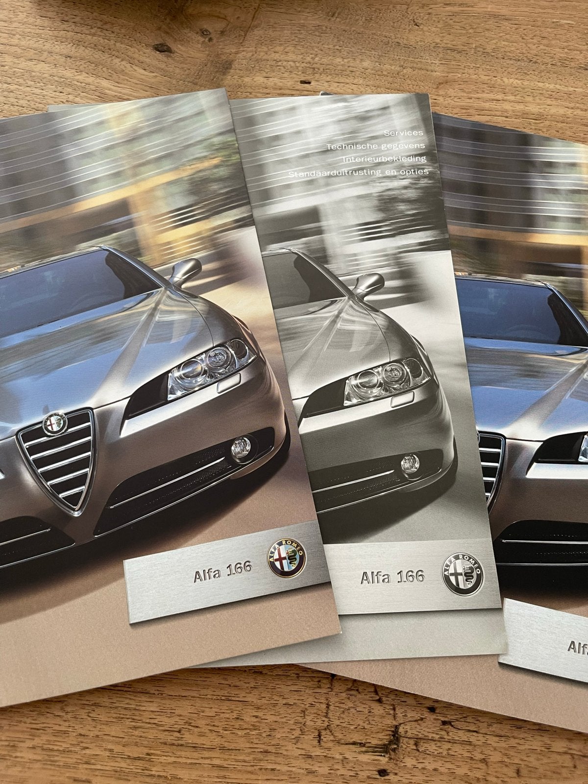 3 Alfa Romeo 166 brochures - 2003, Ophalen of Verzenden, Zo goed als nieuw, Alfa Romeo
