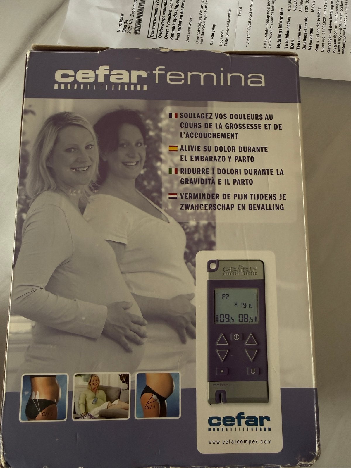 Cefar Femina TENS Apparaat - Pijnverlichting Zwangerschap/Be, Ophalen of Verzenden, Nieuw, Zwangerschap en Bevalling