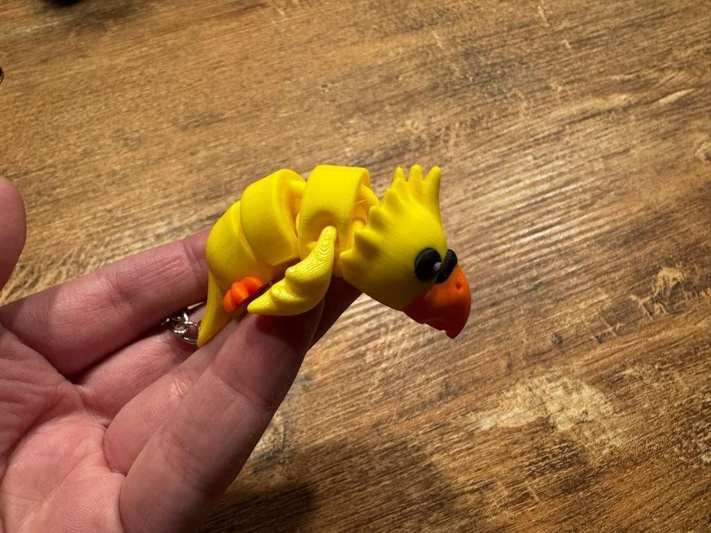Gele flexi Vogel Sleutelhanger, Ophalen of Verzenden, Nieuw, Dier of Natuur