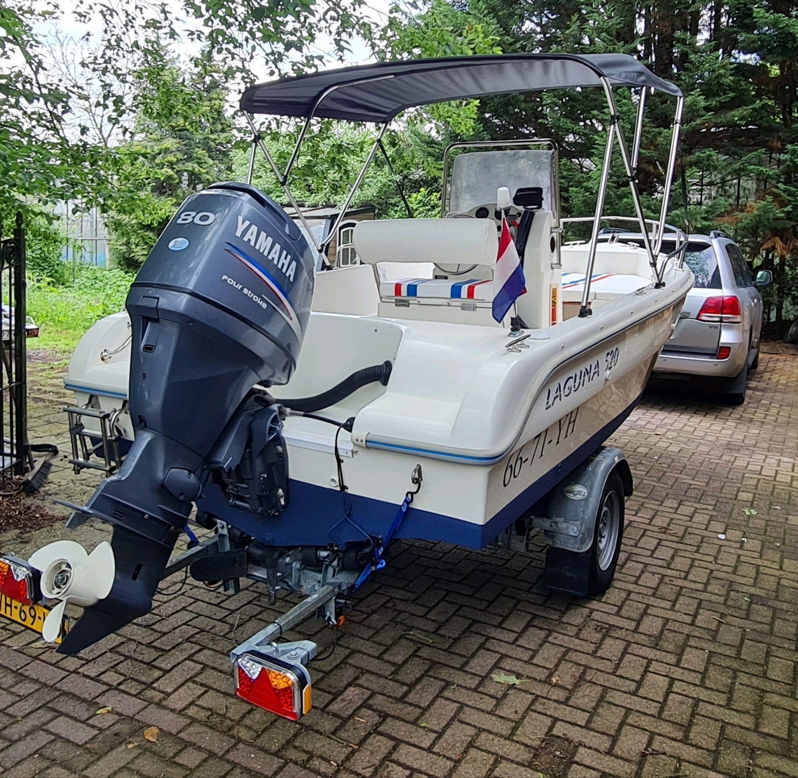 consoleboot   laguna 520  80pk yamaha 4takt stabiel en snel, Watersport en Boten, 70 pk of meer, Elektrische start, 5 m, Ophalen of Verzenden