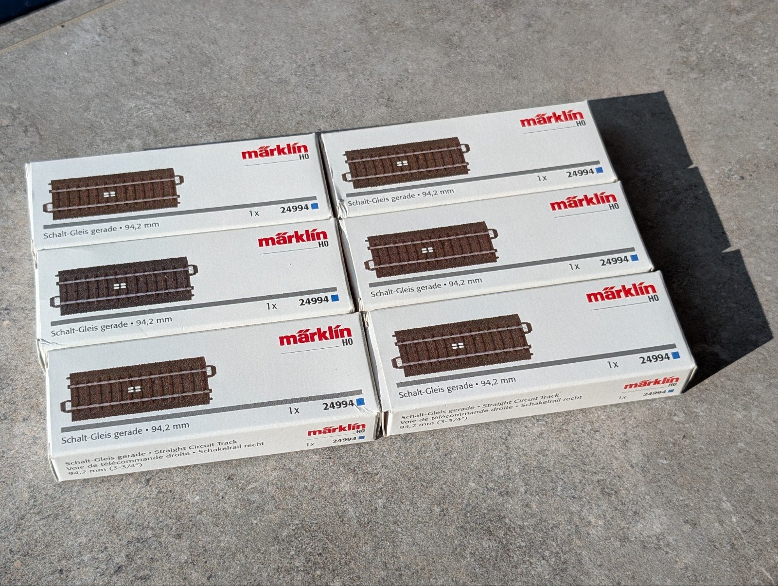Märklin H0 Schakelrails 24994 C-rail (6 stuks), Hobby en Vrije tijd, Modeltreinen | H0, Wisselstroom, Rails, Ophalen of Verzenden