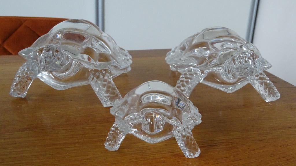 3 Schildpad Beeldjes Van Glas En Aardewerk., Verzamelen, Beelden en Beeldjes, Ophalen of Verzenden, Zo goed als nieuw, Dier