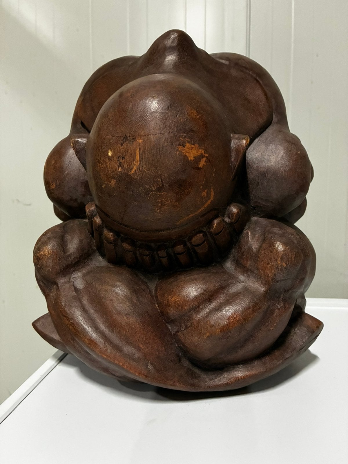 Grote yogiman houten beeld 30 cm, Ophalen of Verzenden, Hout, Houtsnijwerk, Bruin