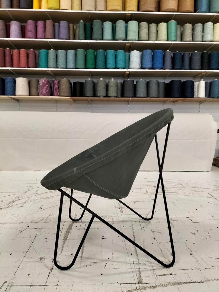 Hedstrom Saucer/ Hoop Chair Ten cate legergroen Jaren 50, Huis en Inrichting, Stoelen, Zwart, Ophalen of Verzenden, Zo goed als nieuw