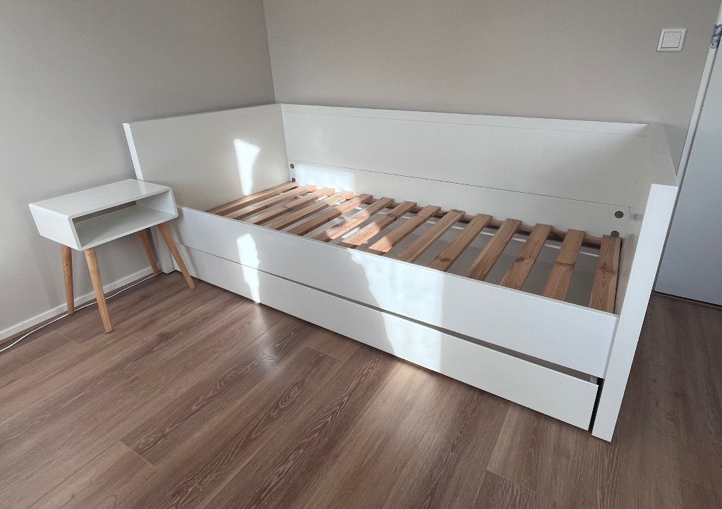 Eenpersoonsbed met bedlade Bopita, Ophalen, Gebruikt, 90 cm, Eenpersoons