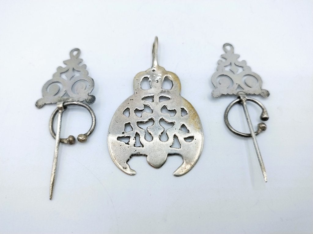 Zilveren berber fibula's + hanger, Tunesië, Verzenden, Zilver, Hanger