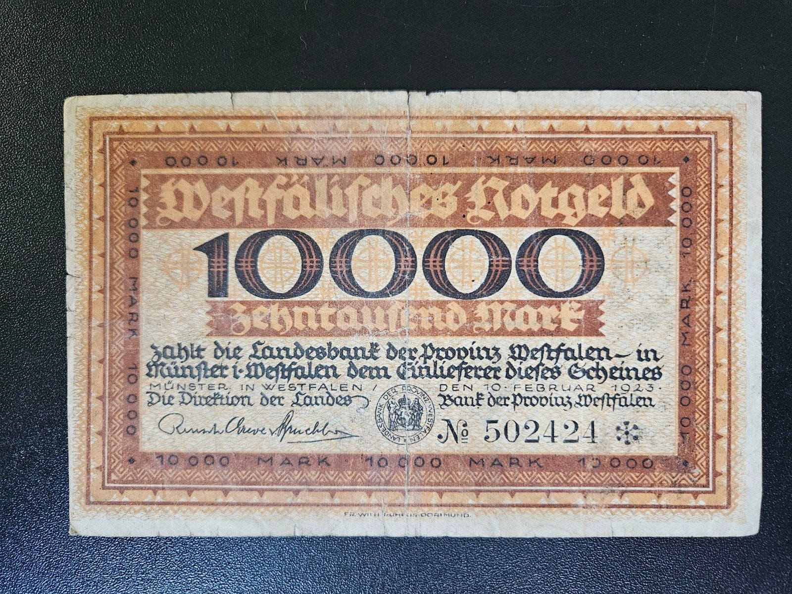 Duitsland Münster Westfalen Provinz 1923, Postzegels en Munten, Bankbiljetten | Europa | Niet-Eurobiljetten, Ophalen of Verzenden