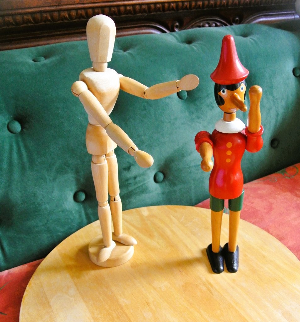Tekenpop Gestalta hout tekenmodel/Pinokkio rood popje Sint, Ophalen of Verzenden, Gebruikt, Overige typen