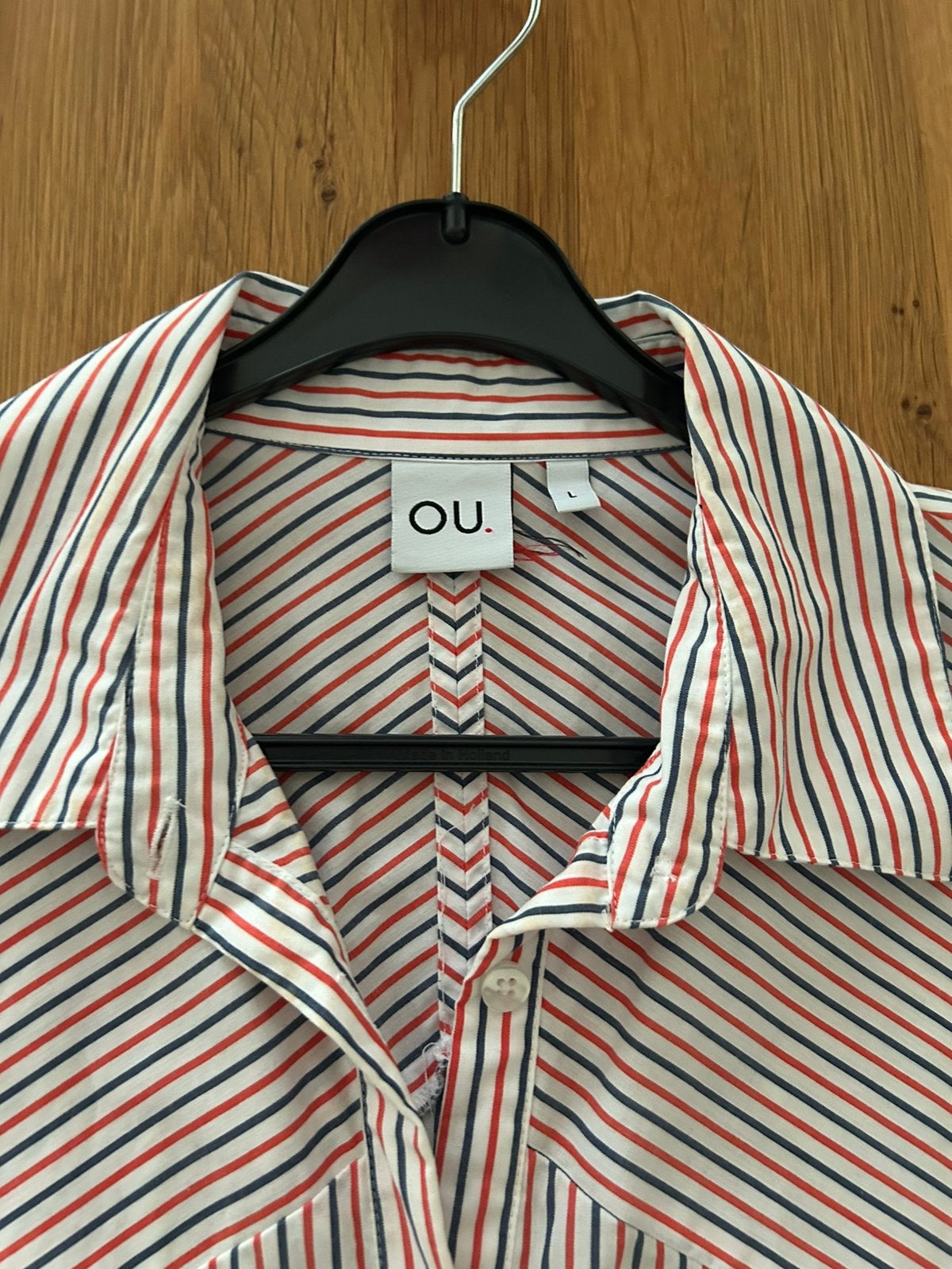 Nieuwe gestreepte Blouse van OU. Boutique maat L, Ophalen of Verzenden, Nieuw, Maat 42/44 (L), Wit