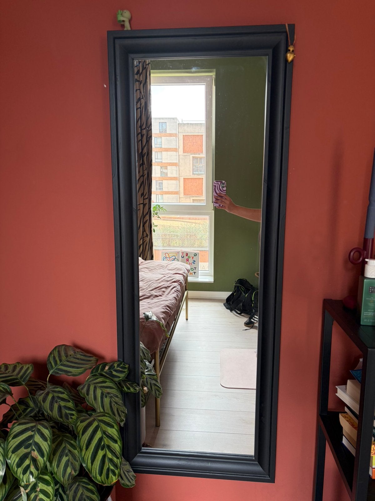 IKEA Toftbyn spiegel zwart 52x140 cm, Huis en Inrichting, Woonaccessoires | Spiegels, Ophalen, Gebruikt, 100 tot 150 cm, Rechthoekig