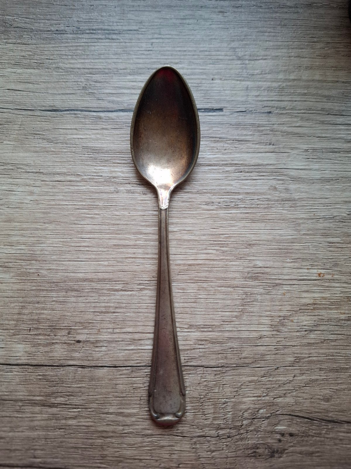 Antiek vintage oude verzilverde theelepel Alpaka Silber 100, Ophalen of Verzenden