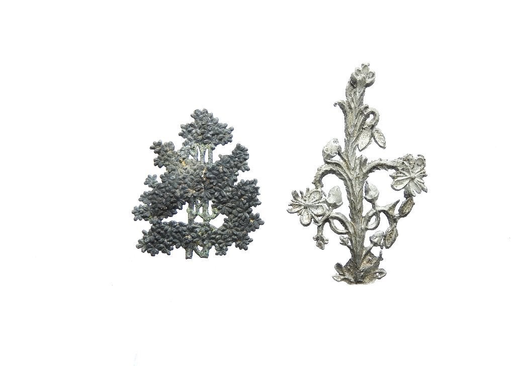Plant Design tin 59x37mm en 39x35mm Hoorn     b139, Ophalen of Verzenden