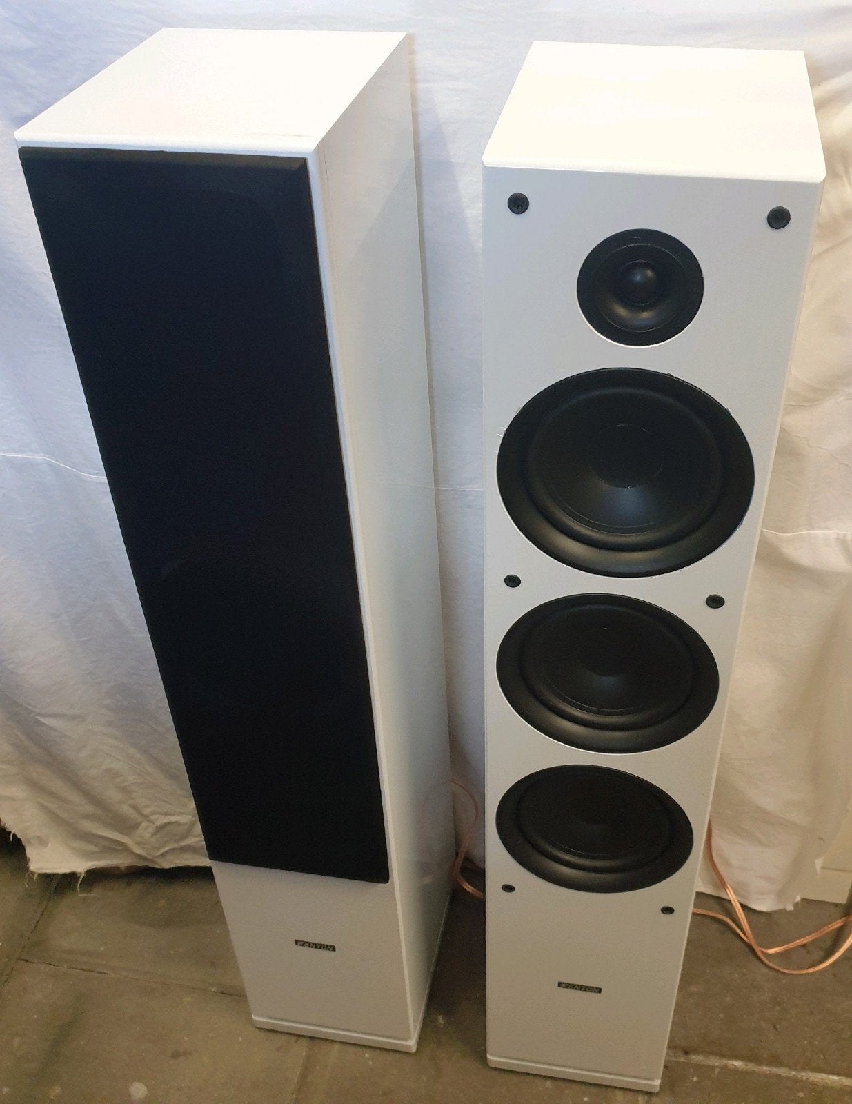 Fenton shf-80w kolom luidsprekers wit in doos, Audio, Tv en Foto, Inclusief kabels, Speakerset, Zo goed als nieuw, Ophalen