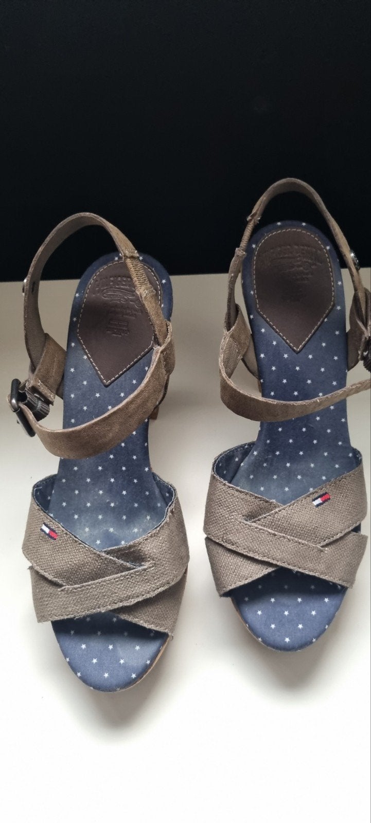 Tommy Hilfiger Denim Sandalen met kurk hak maat 38, Overige kleuren, Nieuw, Tommy Hilfiger Denim, Sandalen of Muiltjes