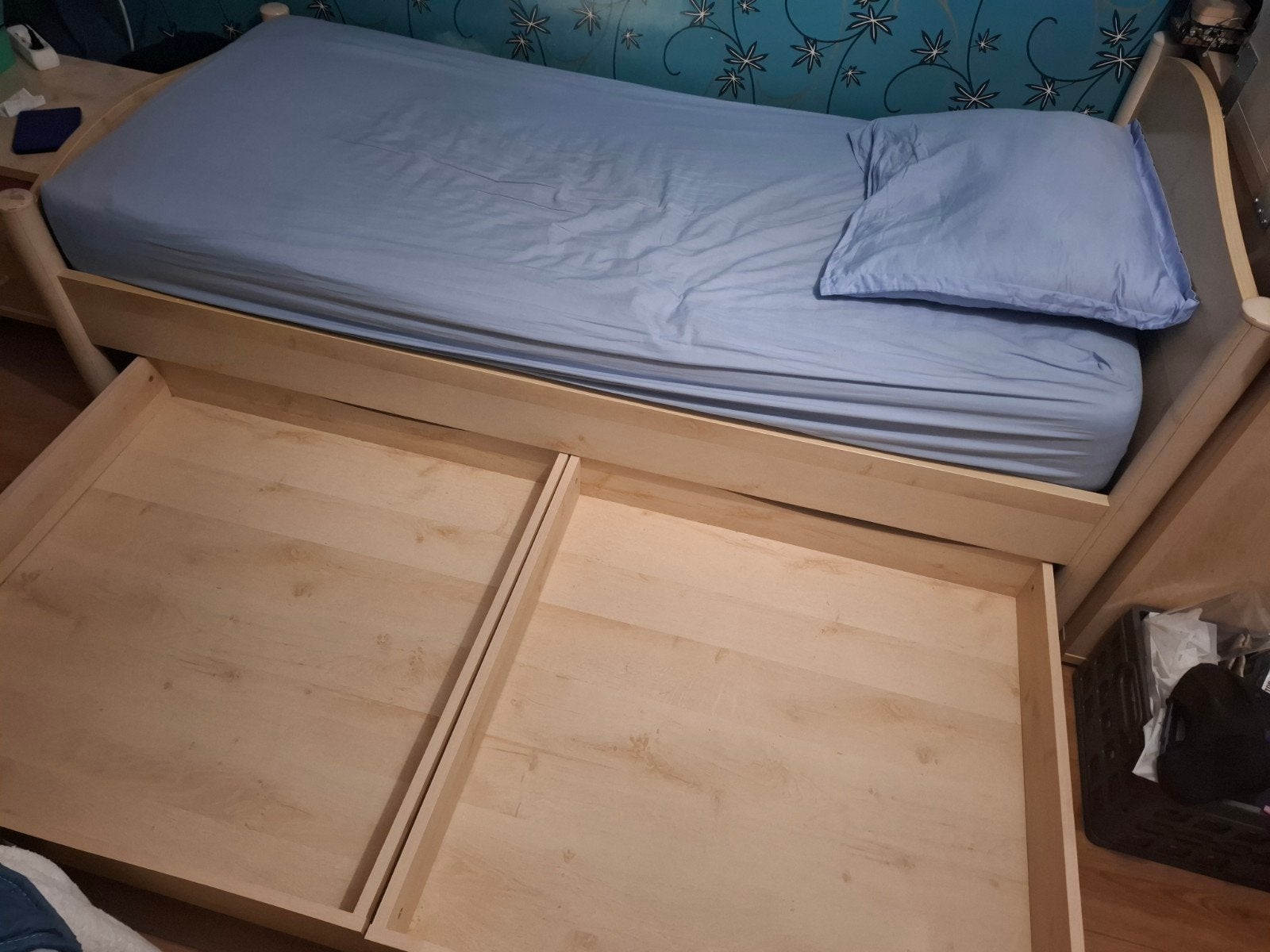 Eenpersoons bedframe met opberglades van Gautier Meubelen, Huis en Inrichting, Slaapkamer | Bedden, 100 cm, Eenpersoons, Ophalen of Verzenden