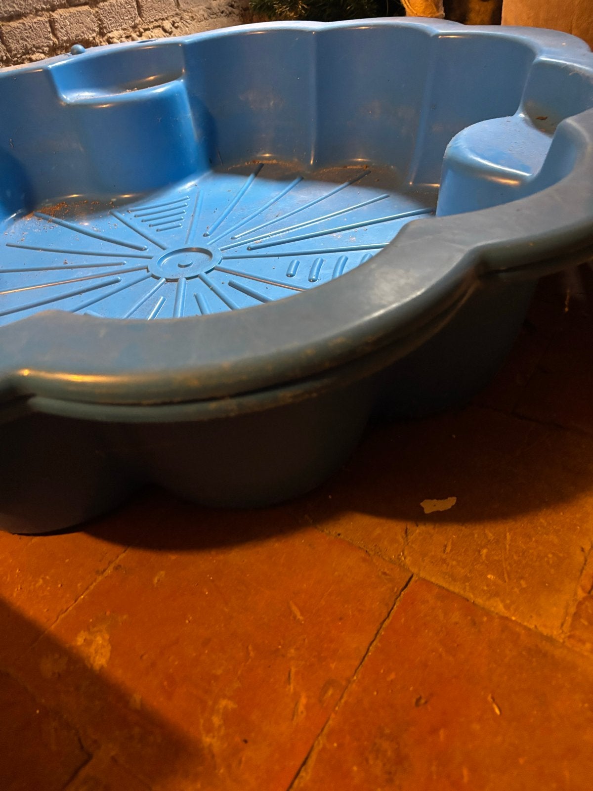 Blauwe schelp zandbak/zwembadje, Kinderen en Baby's, Speelgoed | Buiten | Zandbakken, Ophalen, Gebruikt